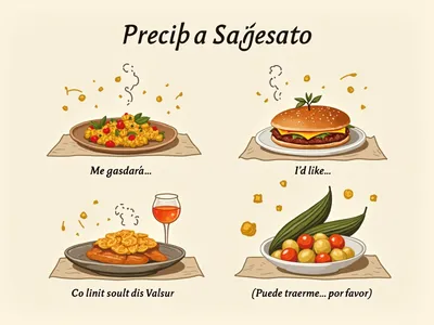 What are some common phrases for ordering food in a Spanish restaurant visualisation