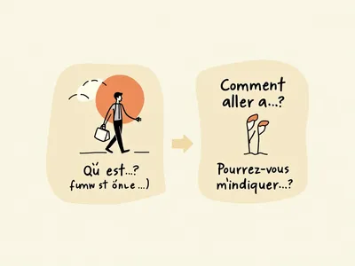 What are some common phrases to ask for directions in French visualisation
