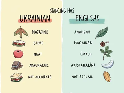 What are the most challenging false friends in Ukrainian for English speakers visualisation